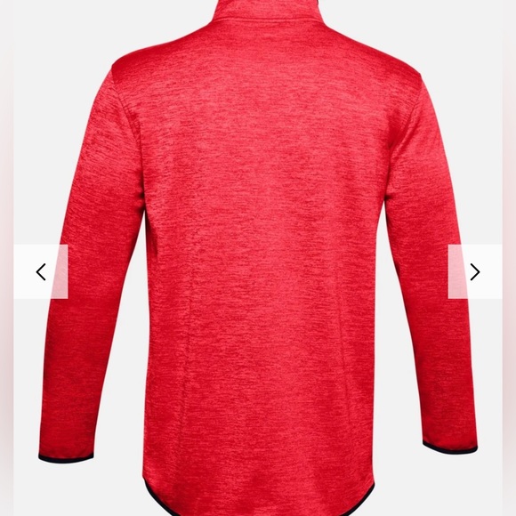 NWT Under Armour Men's Armour Fleece 1/2 Zip Pullover - Red - Picture 3 of 14